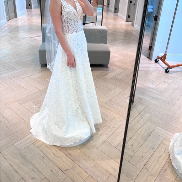 Brand New - Mikaella Bridal Ivory Lace Dress Size 12 / Street size US 8 - Picture 4 of 7